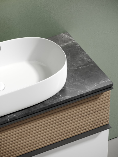 Тумба с раковиной Sancos Delta 100 дуб светлый/белый, DL100W