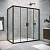 Душевой уголок Vegas Glass Z2P+ZPV NOVO h2000 220*100 02М crystalvision, профиль черный матовый, стекло crystalvision
