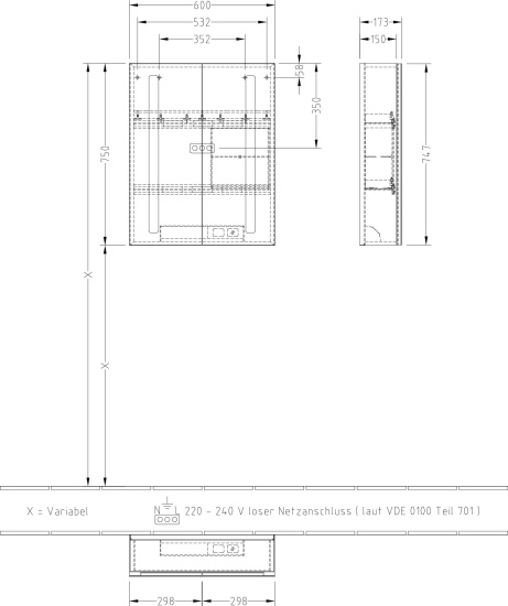 Зеркало-шкаф Villeroy & Boch My View 14+ A4336000 60 см, с подсветкой