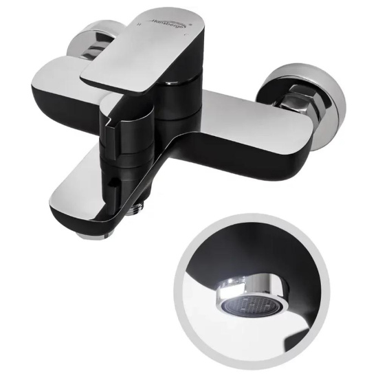 Набор для ванны 3 в 1 Hansberge H7099BC, черный/хром