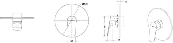 Смеситель для душа Bravat Rhein PB8429564CP-ENG