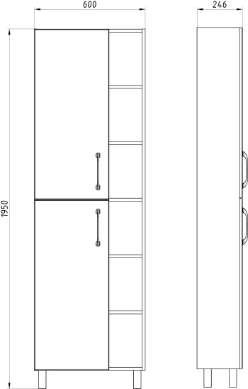 Шкаф-пенал ASB-Mebel Адель 60 белый, дуб сонома
