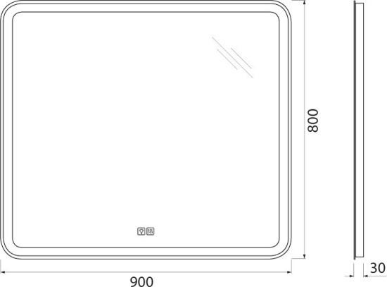 Зеркало BelBagno Marino 90х80 с подсветкой