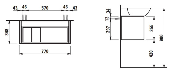 Мебель для ванной Laufen Ino 4.2540.1.030.170.1 белая матовая