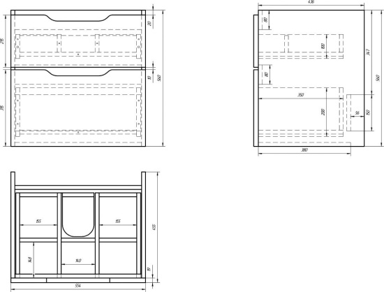 Тумба с раковиной Dreja.Eco Q 60 белая