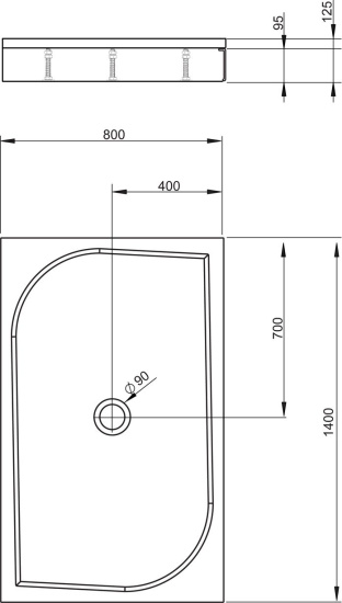 Поддон для душа Radaway Paros D1400