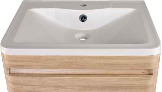 Тумба с раковиной Style Line Атлантика 60 Люкс Plus, подвесная, ясень перламутр