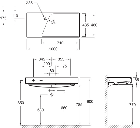 Мебель для ванной Jacob Delafon Rythmik 100 3 ящика квебекский дуб