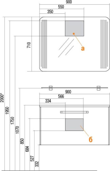 Зеркало Aquaton Валенсия 90