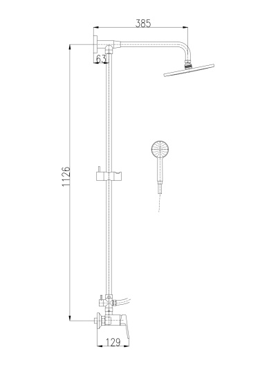 Душевая стойка Rav Slezak Colorado CO182.5/4Z, золото