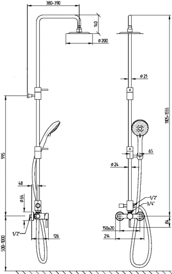 Душевая стойка Migliore Fortis 31790