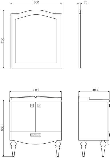 Мебель для ванной Comforty Монако 80-1