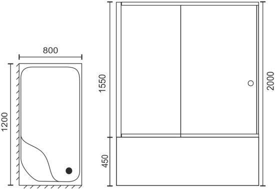Душевой уголок Royal Bath BP RB8120BP-T-BL-L 120x80 с поддоном
