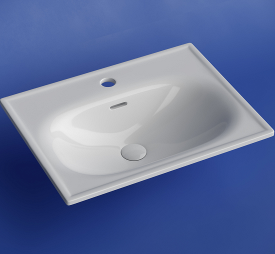 Тумба с раковиной Sancos Code 60 подвесная, белая матовая, раковина белая