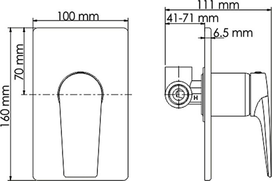 Смеситель для душа Wasserkraft Glan 6651 с внутренней частью