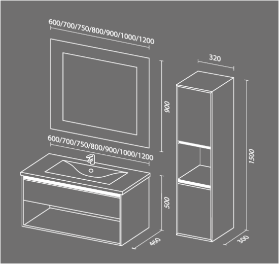 Мебель для ванной Sanvit Контур 60 белая глянцевая