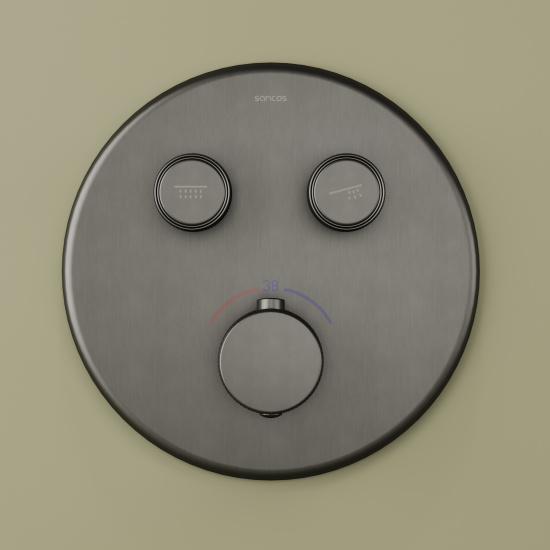 Душевая система SANCOS Space SC3006GMG, вороненная сталь