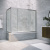 Шторка на ванну Vegas Glass Z2V+ZVF NOVO 155*80 07 01, профиль матовый хром, стекло прозрачное