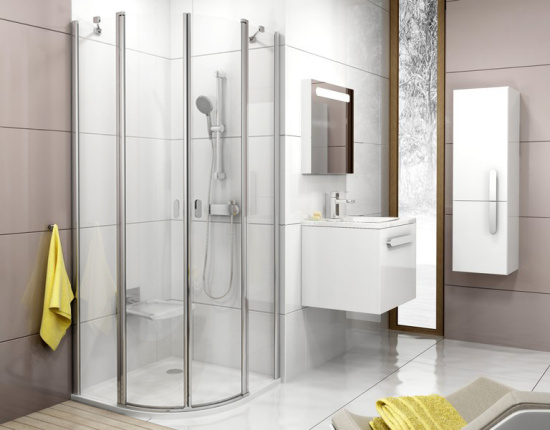 Душевой уголок Ravak CSKK4-80 Transparent, блестящий профиль