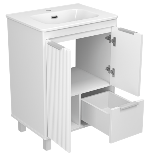 Тумба с раковиной Brevita Рисака White 60