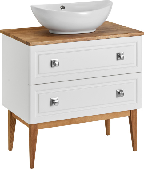 Тумба с раковиной ASB-Woodline Каталина 80 белая