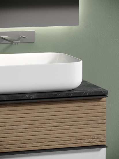 Тумба с раковиной Sancos Delta 80 дуб светлый/белый, DL80W