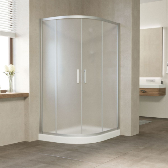 Душевой уголок Vegas Glass ZS-F 120*80 07 10 профиль матовый хром, стекло сатин
