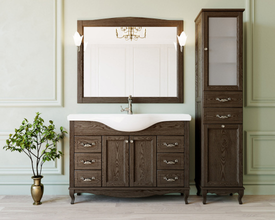 Пенал ValenHouse Астер 40 R с бельевой корзиной, кальяри, фурнитура хром