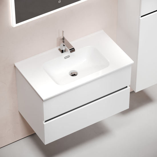 Тумба с раковиной Sancos Urban 80 белый глянец, подвесная