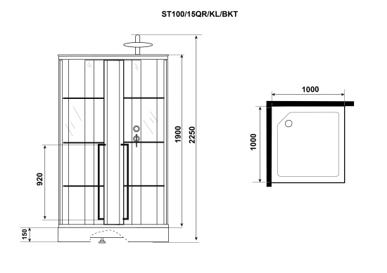 Душевая кабина Niagara Standart ST100/15QR/KL/BKT