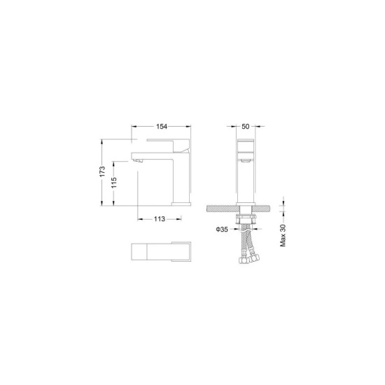 Смеситель для раковины Filarete Fing FL5040NK, никель
