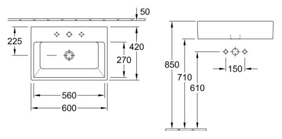 Раковина Villeroy & Boch Memento 5135 61 R1 alpin