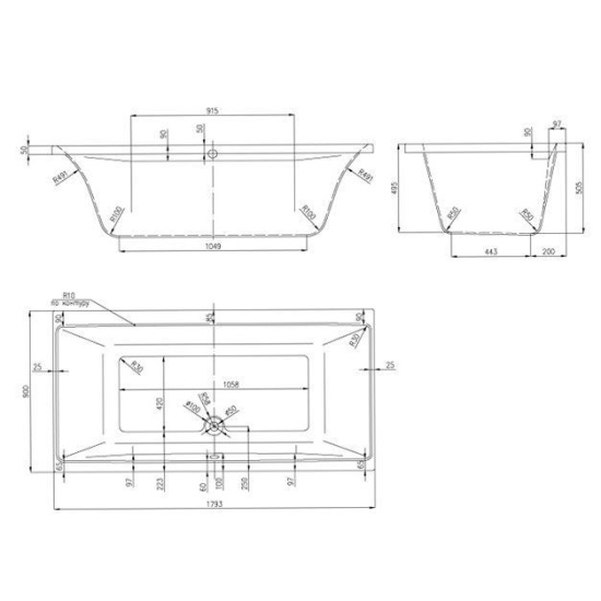 Акриловая ванна Aquatika Армада 180 см Basic