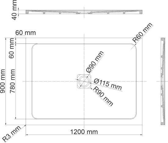 Поддон для душа Wasserkraft Dinkel 58T07 120x90