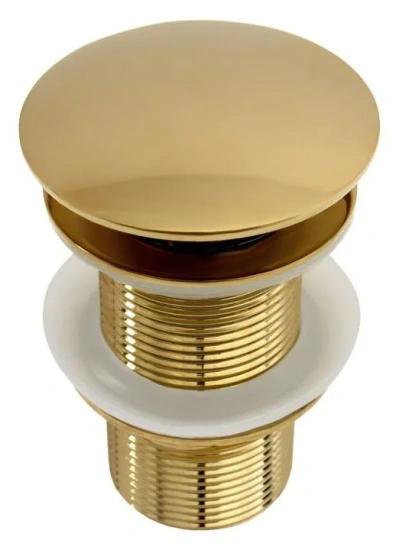 Донный клапан для раковины CeramaLux RD012 золото, без перелива