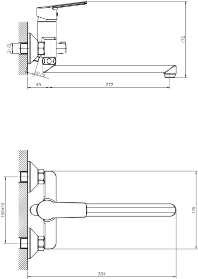 Смеситель для ванны Decoroom DR22 DR22043 универсальный