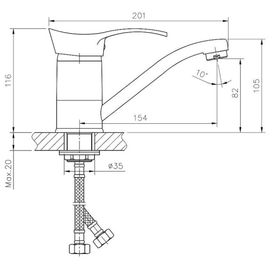 Смеситель для кухни Haiba HB4501-2