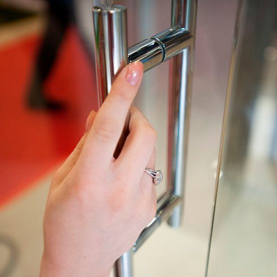 Душевой уголок GuteWetter Lux Meliori GK-101 левый 90x90 см стекло бесцветное, профиль хром