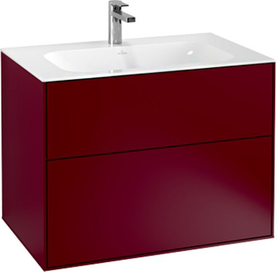 Тумба с раковиной Villeroy & Boch Finion 80 peony matt lacquer, с настенным освещением