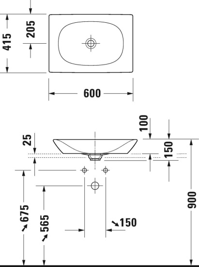 Столешница с раковиной Duravit Viu 60 дуб французский, 120, без отверстий + тумба 80