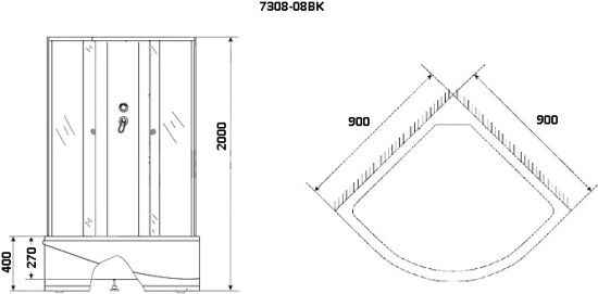 Душевая кабина Niagara NG-7308-08BK