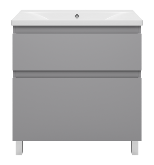 Тумба с раковиной Misty Лаки 80 серая