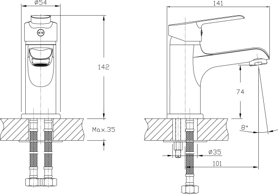 Смеситель для раковины Rush Victoria VI7135-11
