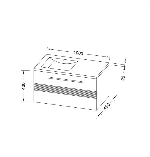Тумба с раковиной SanVit Соната-1 100 L