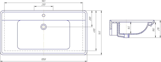 Мебель для ванной ASB-Woodline Гранда 105