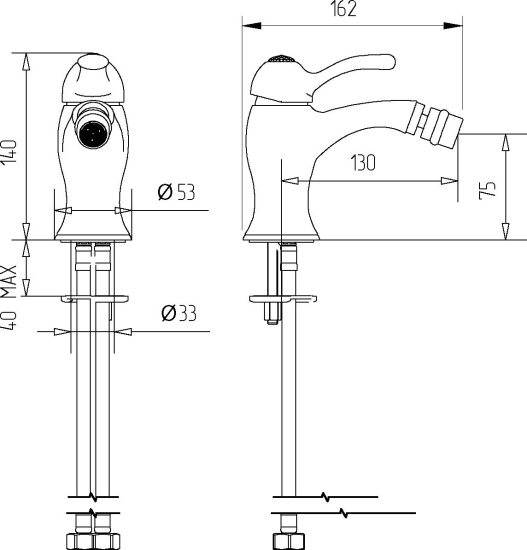 Смеситель для биде Migliore Lem Swarovski ML.LEM-1923K.BR бронза