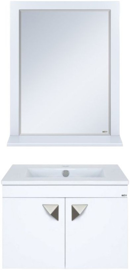 Зеркало Misty Сахара 60 белое, с полкой