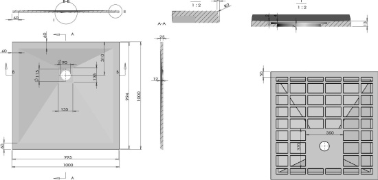 Поддон для душа Vincea VST-4SR1010G 100x100 серый