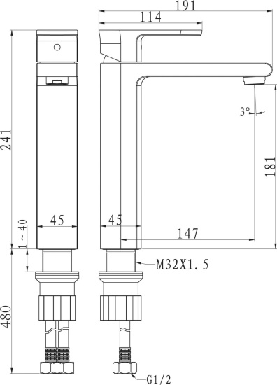 Смеситель для раковины BelBagno Terra TER LMC CRM