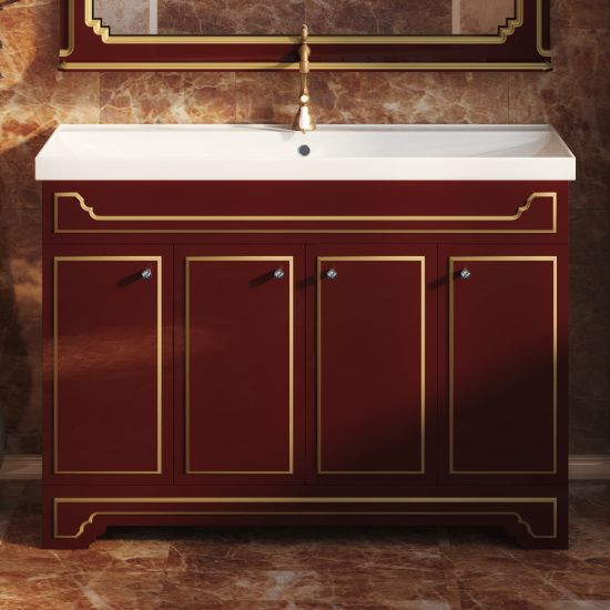 Мебель для ванной Misty Praga 120 бордо патина